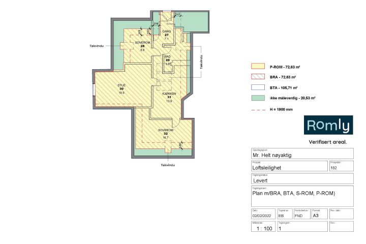 Romly verifisert loftsleilighet