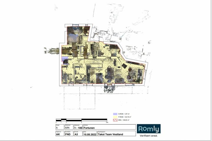 Eksempel plan av hos for taksmann BRA + P-rom + S-rom